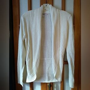 Cream Cardigan Sweater Open Front  Shawl Collar Sz M By I'm In Love With Derek